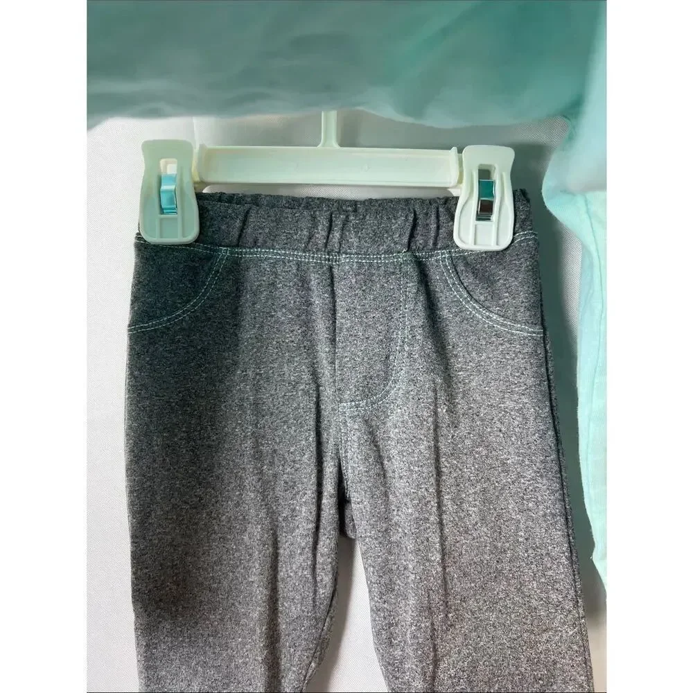 Disney Frozen Mint and Gray Elsa long pajama set 3T